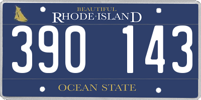 RI license plate 390143
