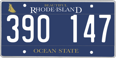 RI license plate 390147