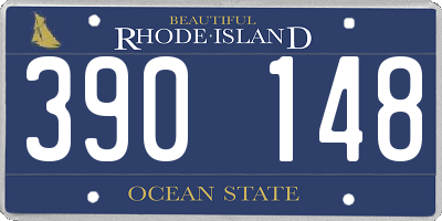 RI license plate 390148