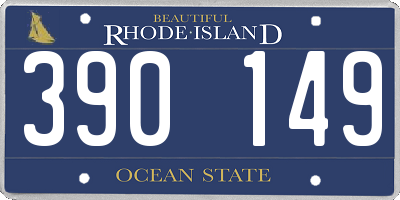 RI license plate 390149