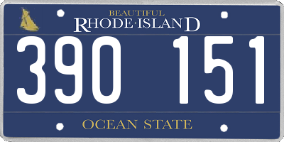 RI license plate 390151