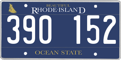 RI license plate 390152