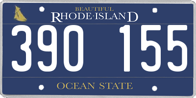RI license plate 390155