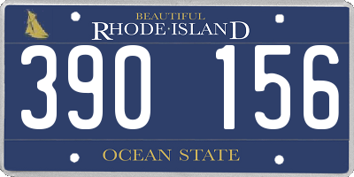 RI license plate 390156