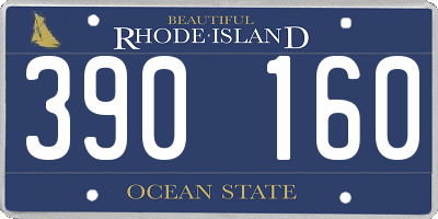 RI license plate 390160