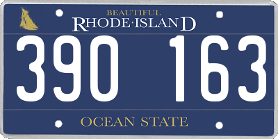 RI license plate 390163