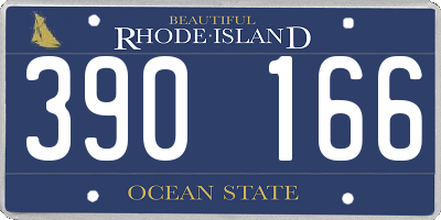 RI license plate 390166