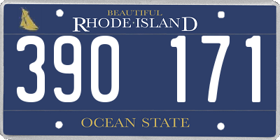 RI license plate 390171