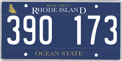 RI license plate 390173