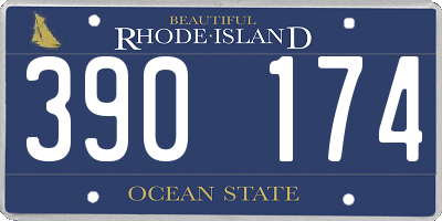 RI license plate 390174