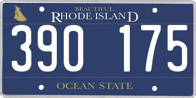 RI license plate 390175