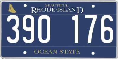 RI license plate 390176