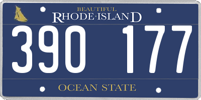 RI license plate 390177
