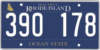 RI license plate 390178