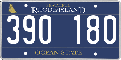 RI license plate 390180
