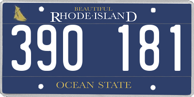 RI license plate 390181