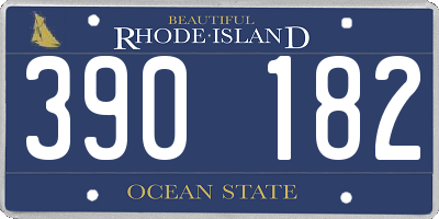 RI license plate 390182
