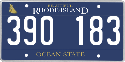 RI license plate 390183