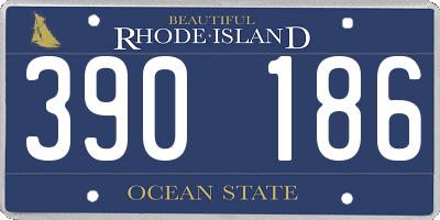 RI license plate 390186