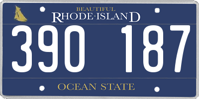 RI license plate 390187