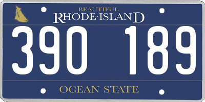 RI license plate 390189