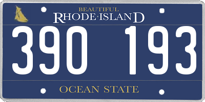 RI license plate 390193