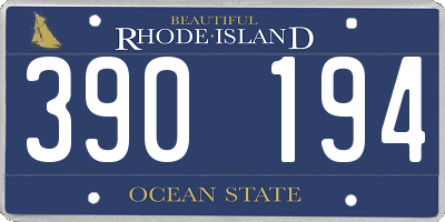 RI license plate 390194