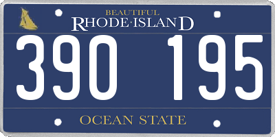 RI license plate 390195