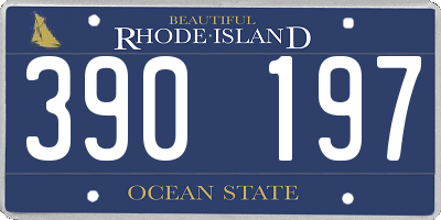 RI license plate 390197