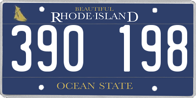 RI license plate 390198