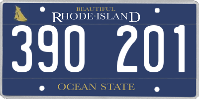 RI license plate 390201
