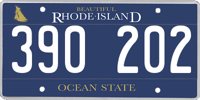 RI license plate 390202