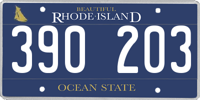 RI license plate 390203