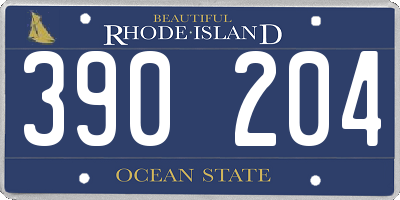 RI license plate 390204