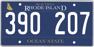 RI license plate 390207