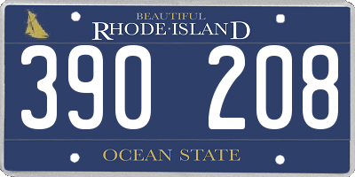 RI license plate 390208