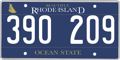 RI license plate 390209