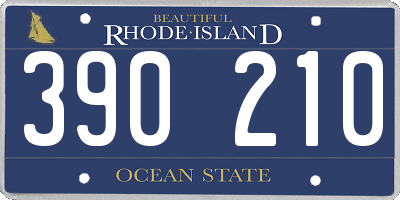RI license plate 390210