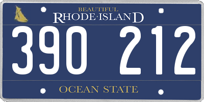 RI license plate 390212