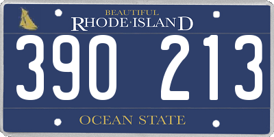 RI license plate 390213
