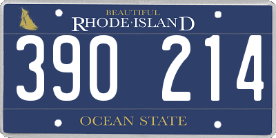 RI license plate 390214
