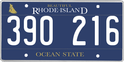 RI license plate 390216