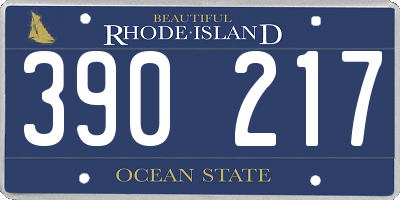 RI license plate 390217