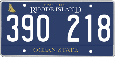 RI license plate 390218