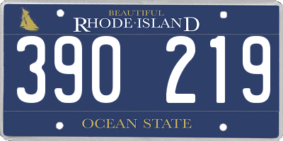 RI license plate 390219