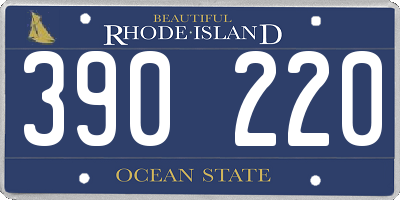 RI license plate 390220