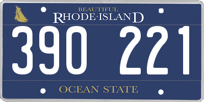 RI license plate 390221