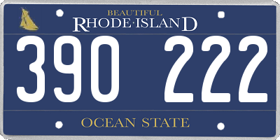 RI license plate 390222