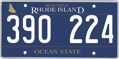 RI license plate 390224