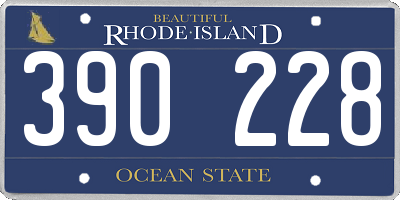 RI license plate 390228